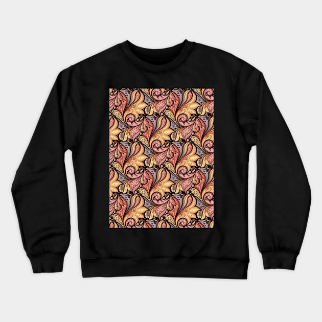 Floral Pattern in Paisley Garden Indian Style Crewneck Sweatshirt by lissantee